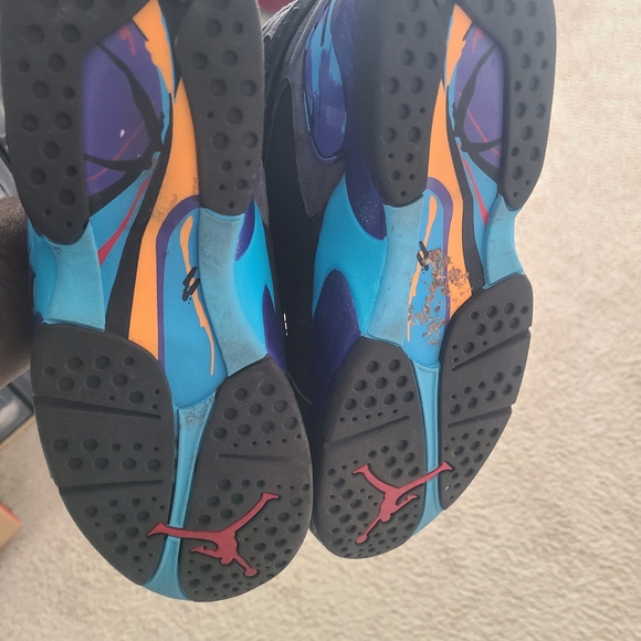 Jordan Black Sneakers with Purple and Teal Accents - Picture 3 of 16